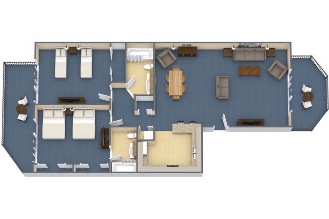 Caribbean Resort - 2 Bedroom Deluxe Chelsea Condo