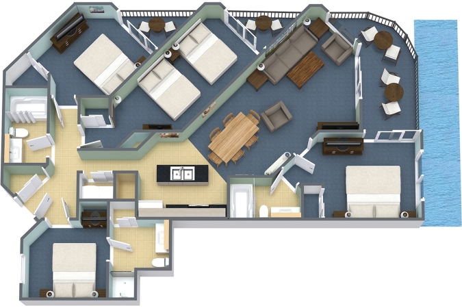 Caribbean Resort - 4 Bedroom Oceanfront Condo