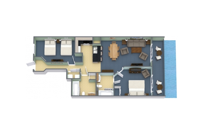 Caribbean Resort - 2 Bedroom Oceanfront Condo