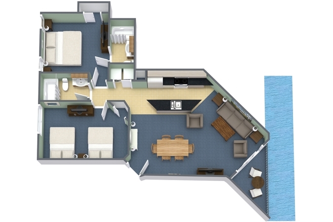 Caribbean Resort - 2 Bedroom Ocean View Deluxe Condo